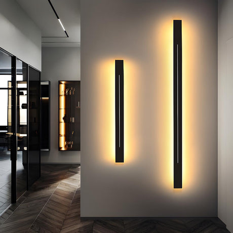 Modern Slim Vertical Black Acrylic LED Wall Sconce Image - 1