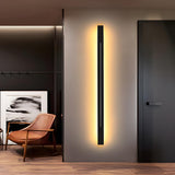 Modern Slim Vertical Black Acrylic LED Wall Sconce Image - 2