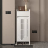 Modern Slim Wood Hallway Beige Medium Shoe Cabinet Image - 23