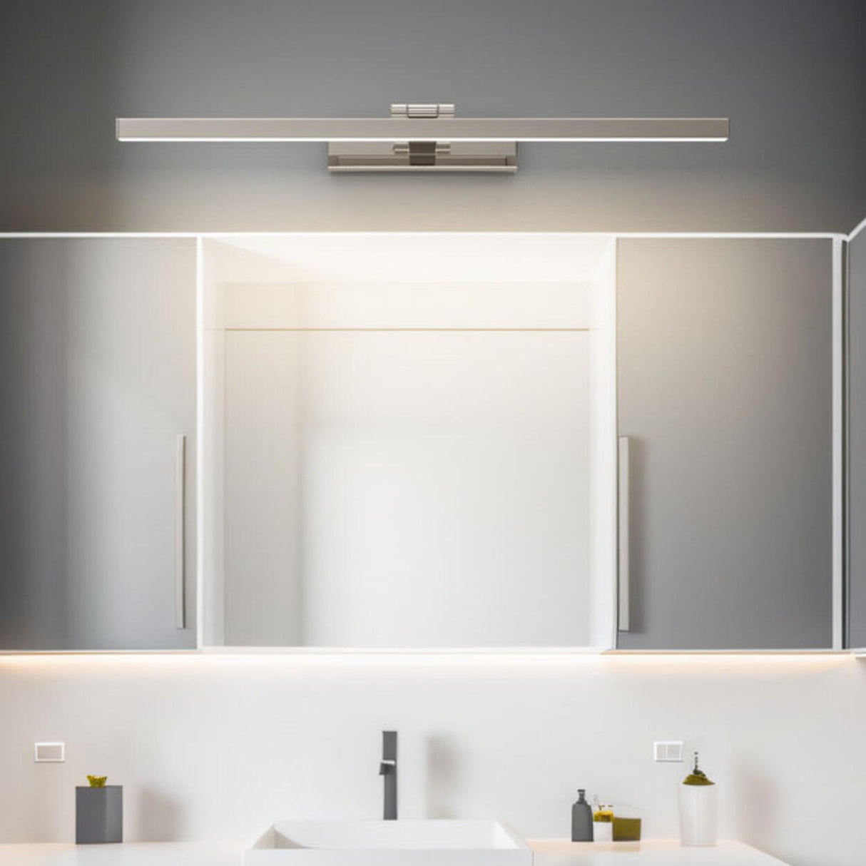 Modern Sliver Geometric LED Bathroom Vanity Light  Image - 1