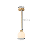 Modern Small Brass White Glass Ball Pendant Light Bedroom #size