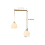 Modern Small Brass White Glass Ball Pendant Light Bedroom Image - 16