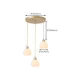 Modern Small Brass White Glass Ball Pendant Light Bedroom Image - 17