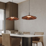 Modern Small Cone Wood Umbrella Pendant Light Image - 5