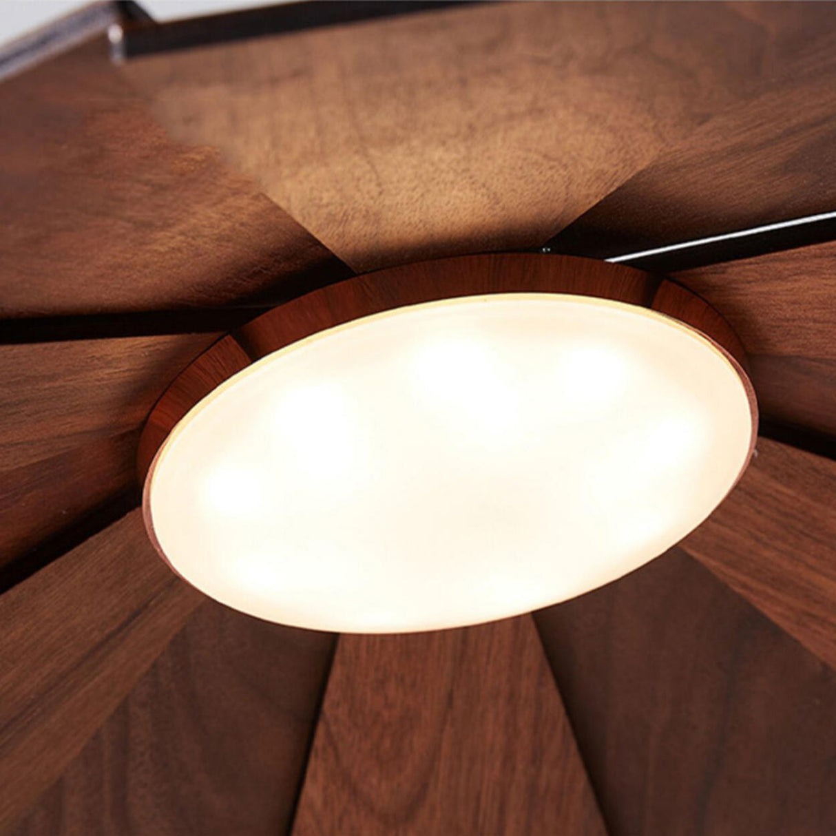 Modern Small Cone Wood Umbrella Pendant Light Image - 7