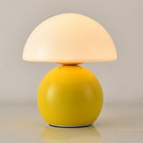 Modern Small Globe Ceramic Base White Dome Table Lamp Image - 10