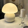 Modern Small Globe Ceramic Base White Dome Table Lamp Image - 2