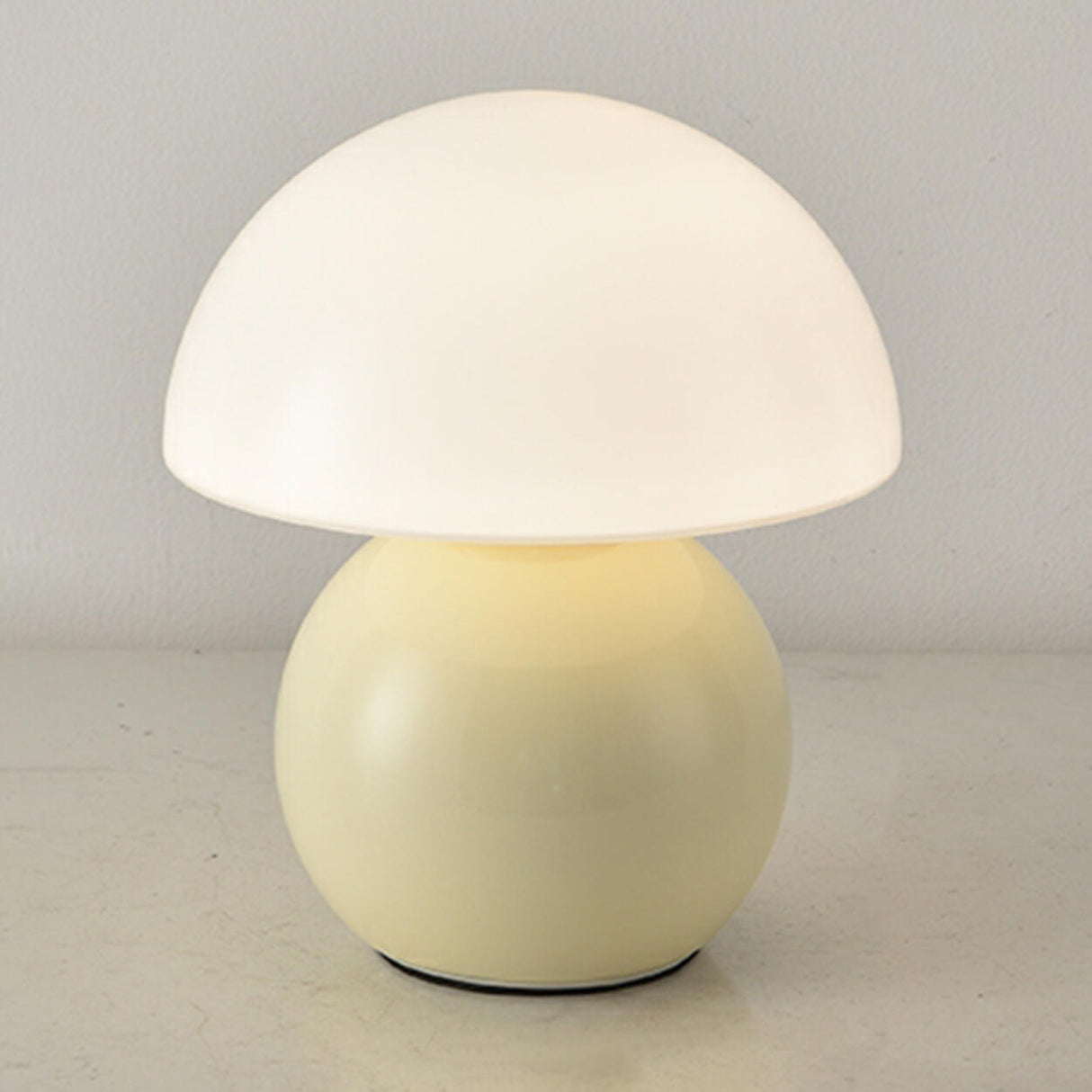 Modern Small Globe Ceramic Base White Dome Table Lamp Image - 7