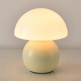 Modern Small Globe Ceramic Base White Dome Table Lamp Image - 8