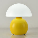 Modern Small Globe Ceramic Base White Dome Table Lamp Image - 9