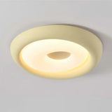 Modern Small Green Round LED Flush Mount Ceiling Light Image - 10