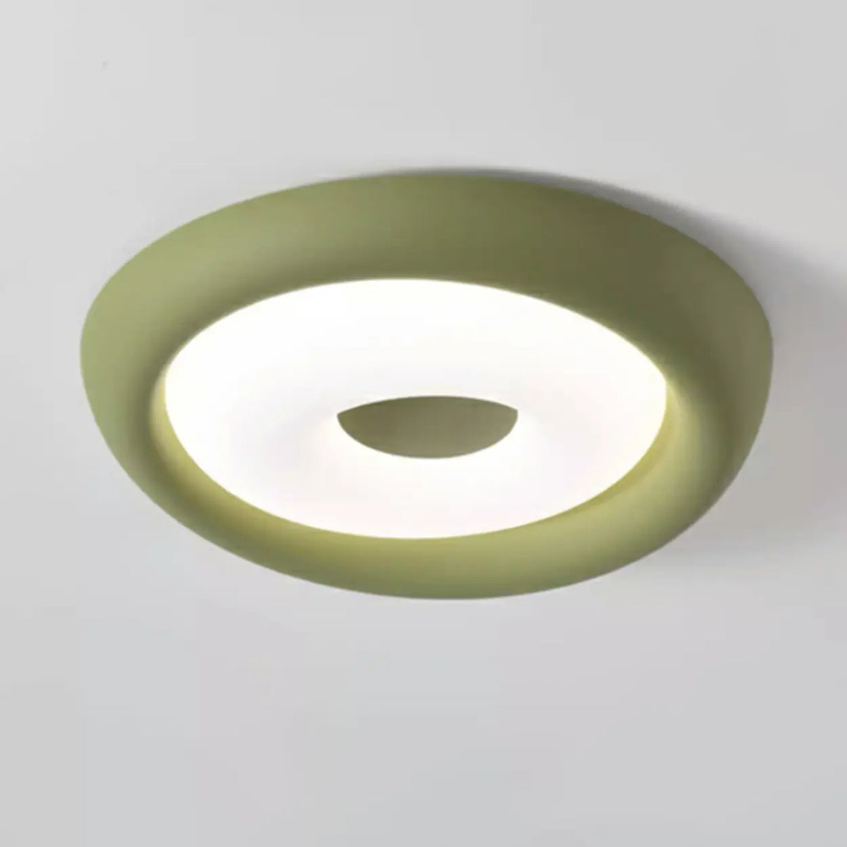 Modern Small Green Round LED Flush Mount Ceiling Light Image - 11