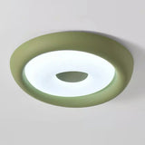 Modern Small Green Round LED Flush Mount Ceiling Light Image - 13