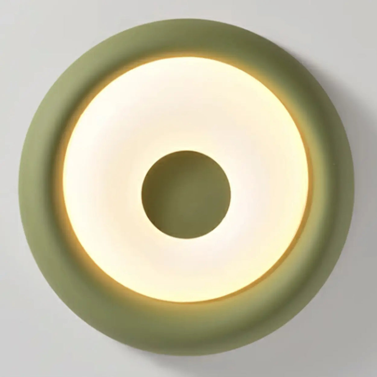 Modern Small Green Round LED Flush Mount Ceiling Light Image - 15