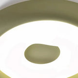 Modern Small Green Round LED Flush Mount Ceiling Light Image - 16