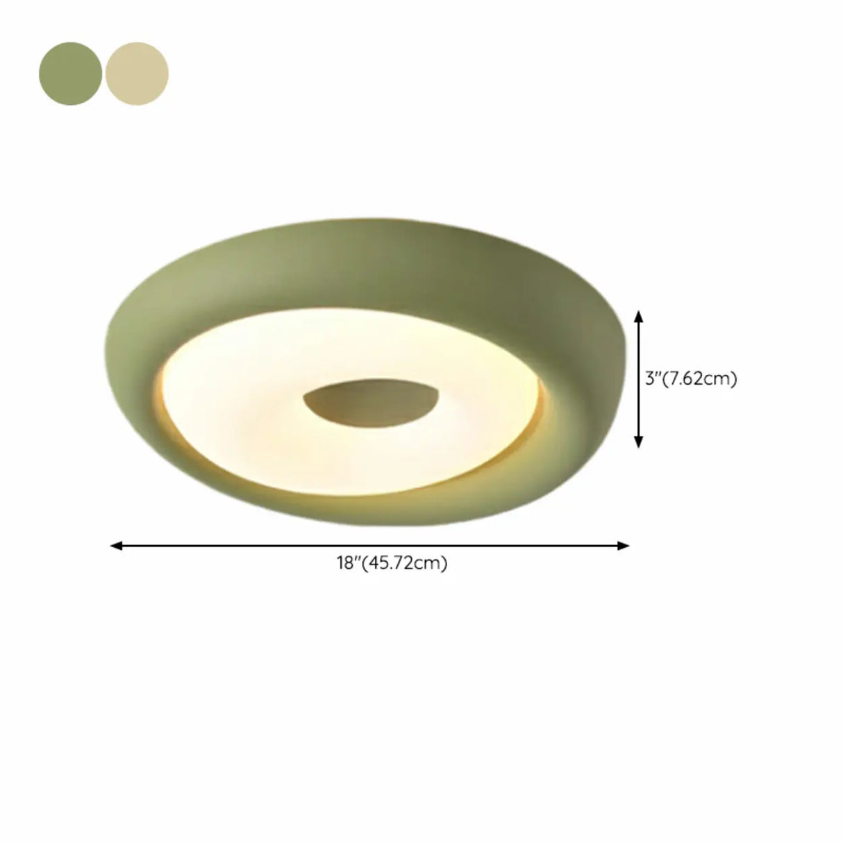 Modern Small Green Round LED Flush Mount Ceiling Light 