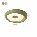 Modern Small Green Round LED Flush Mount Ceiling Light Image - 19