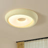 Modern Small Green Round LED Flush Mount Ceiling Light Image - 2