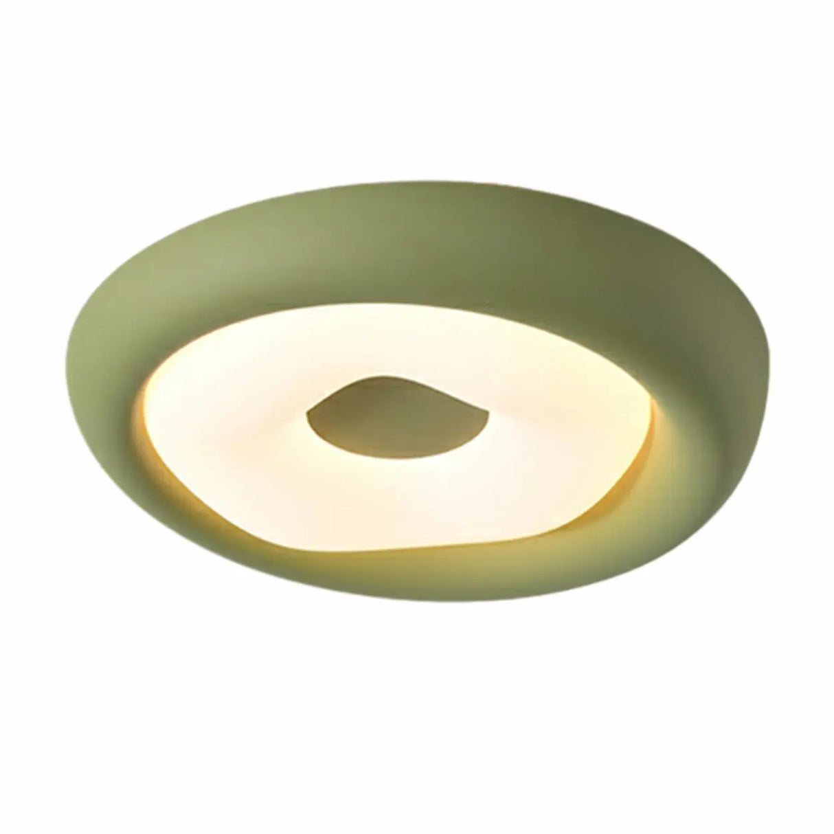 Modern Small Green Round LED Flush Mount Ceiling Light Image - 8