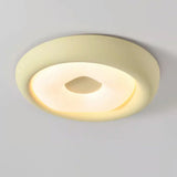 Modern Small Green Round LED Flush Mount Ceiling Light Image - 9