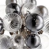 Modern Smoky Glass Bubble Chandelier Adjustable Height Image - 11