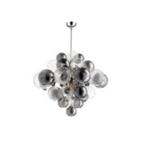 Modern Smoky Glass Bubble Chandelier Adjustable Height Image - 5