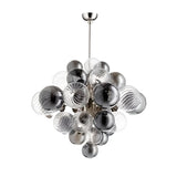 Modern Smoky Glass Bubble Chandelier Adjustable Height Image - 7