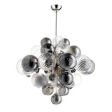 Modern Smoky Glass Bubble Chandelier Adjustable Height Image - 8