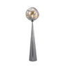 Modern Smoky Globe and Black Cone Lava Floor Lamp Image - 3