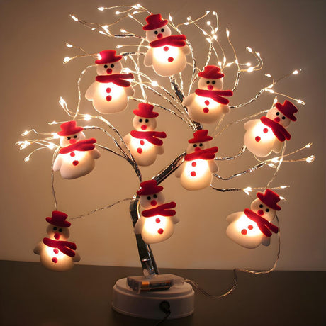 Modern Snowman Plush Doll LED Christmas String Lamp Image - 1