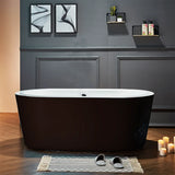 Modern Soaking Oval Freestanding PMMA White Bathtub Image - 5