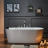 Modern Soaking Oval Freestanding PMMA White Bathtub Image - 8