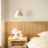 Modern Soft Macaron Bell Metal Bedroom Pendant Light Image - 1