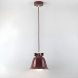 Modern Soft Macaron Bell Metal Bedroom Pendant Light Image - 2