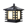 Modern Solar Pagoda Lantern Outdoor Decor Post Light Image - 2