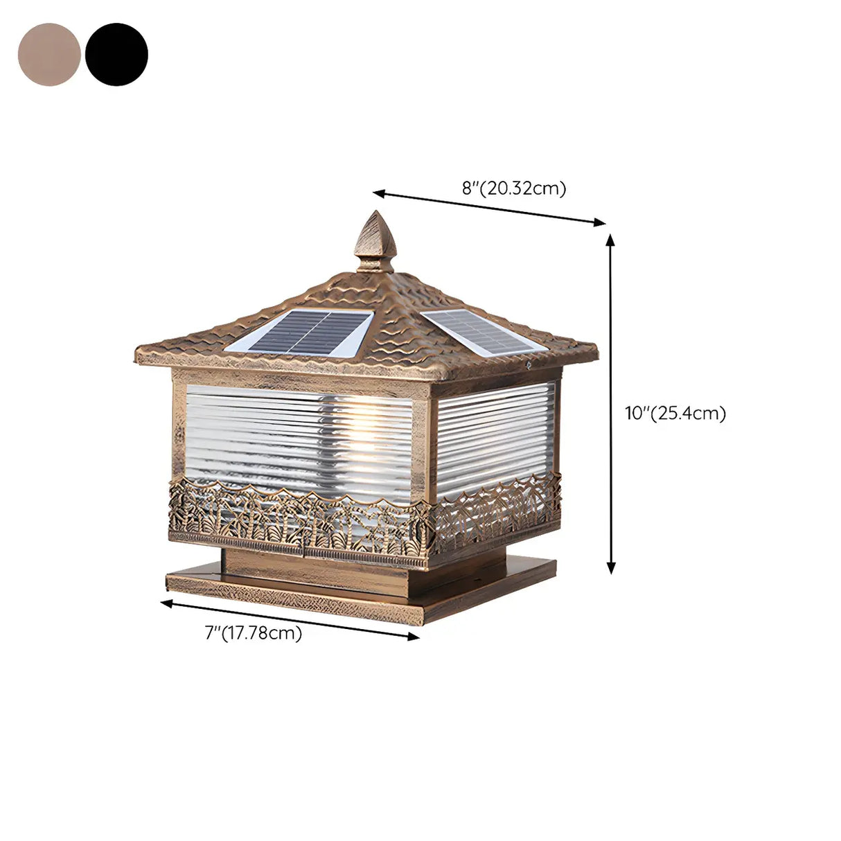 Modern Solar Pagoda Lantern Outdoor Decor Post Light Image - 21