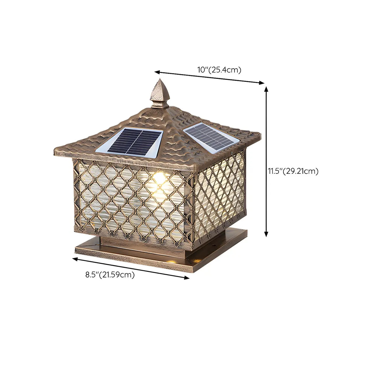 Modern Solar Pagoda Lantern Outdoor Decor Post Light Image - 25