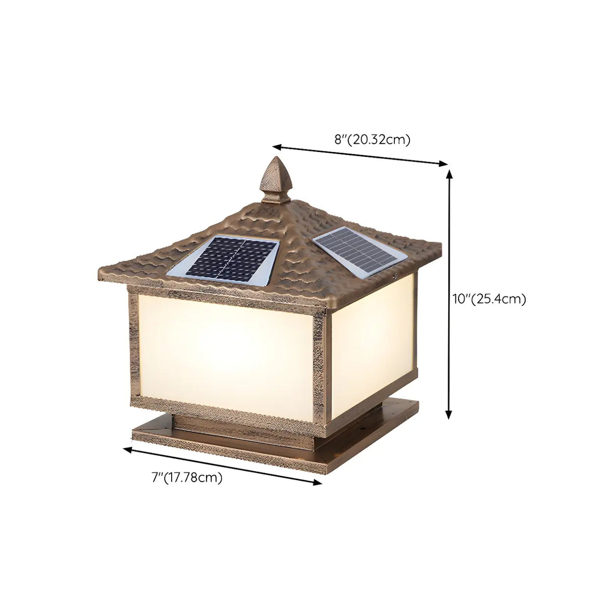 Modern Solar Pagoda Lantern Outdoor Decor Post Light Image - 27