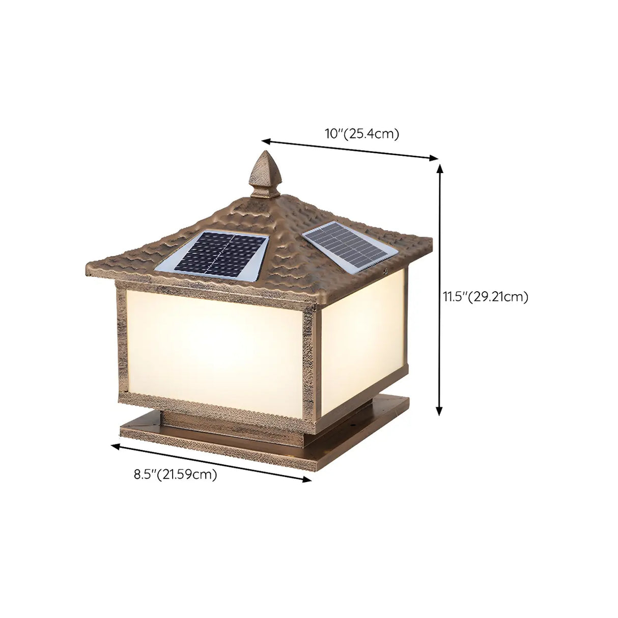 Modern Solar Pagoda Lantern Outdoor Decor Post Light Image - 28