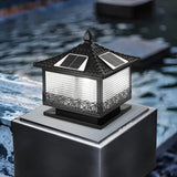 Modern Solar Pagoda Lantern Outdoor Decor Post Light Image - 3