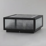 Modern Solar Square Metal Outdoor Post Light Black Image - 8