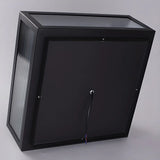 Modern Solar Square Metal Outdoor Post Light Black Image - 9