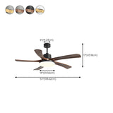 Modern Solid Wood Blade LED Standard Ceiling Fan Light Image - 18