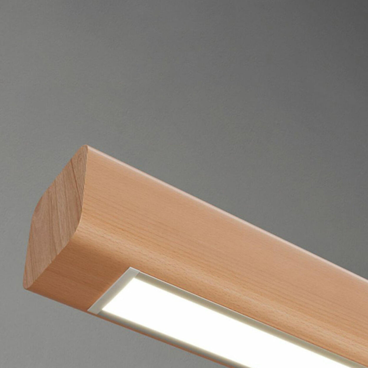 Modern Solid Wood Rectangular LED Vanity Light Image - 14