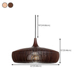 Modern Solid Wood Slatted Pendant Light Adjustable Cord Image - 11