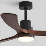 Modern Solid Wood Standard Ceiling Fan with Light Image - 12