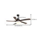 Modern Solid Wood Standard Ceiling Fan with Light #size