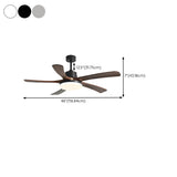 Modern Solid Wood Standard Ceiling Fan with Light Image - 16