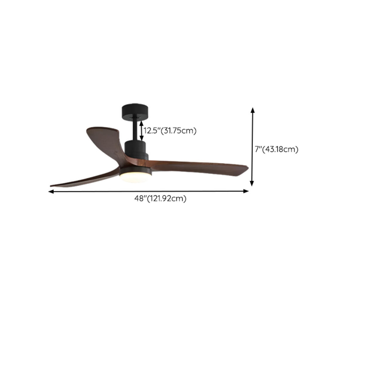 Modern Solid Wood Standard Ceiling Fan with Light Image - 17