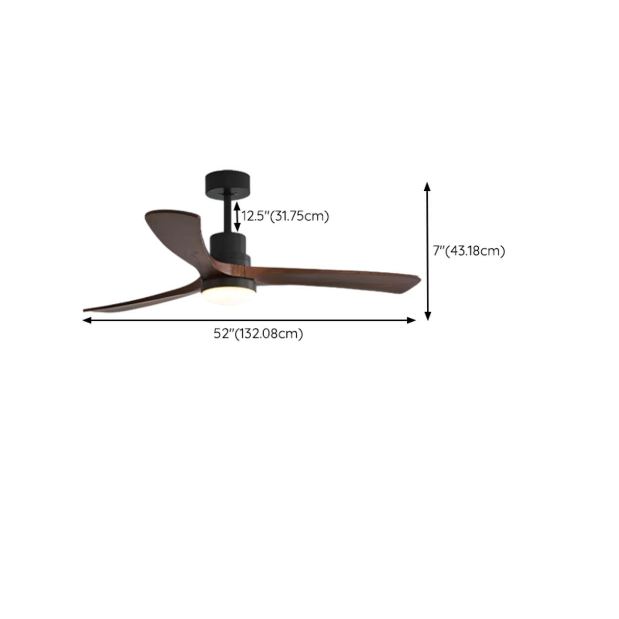 Modern Solid Wood Standard Ceiling Fan with Light Image - 18